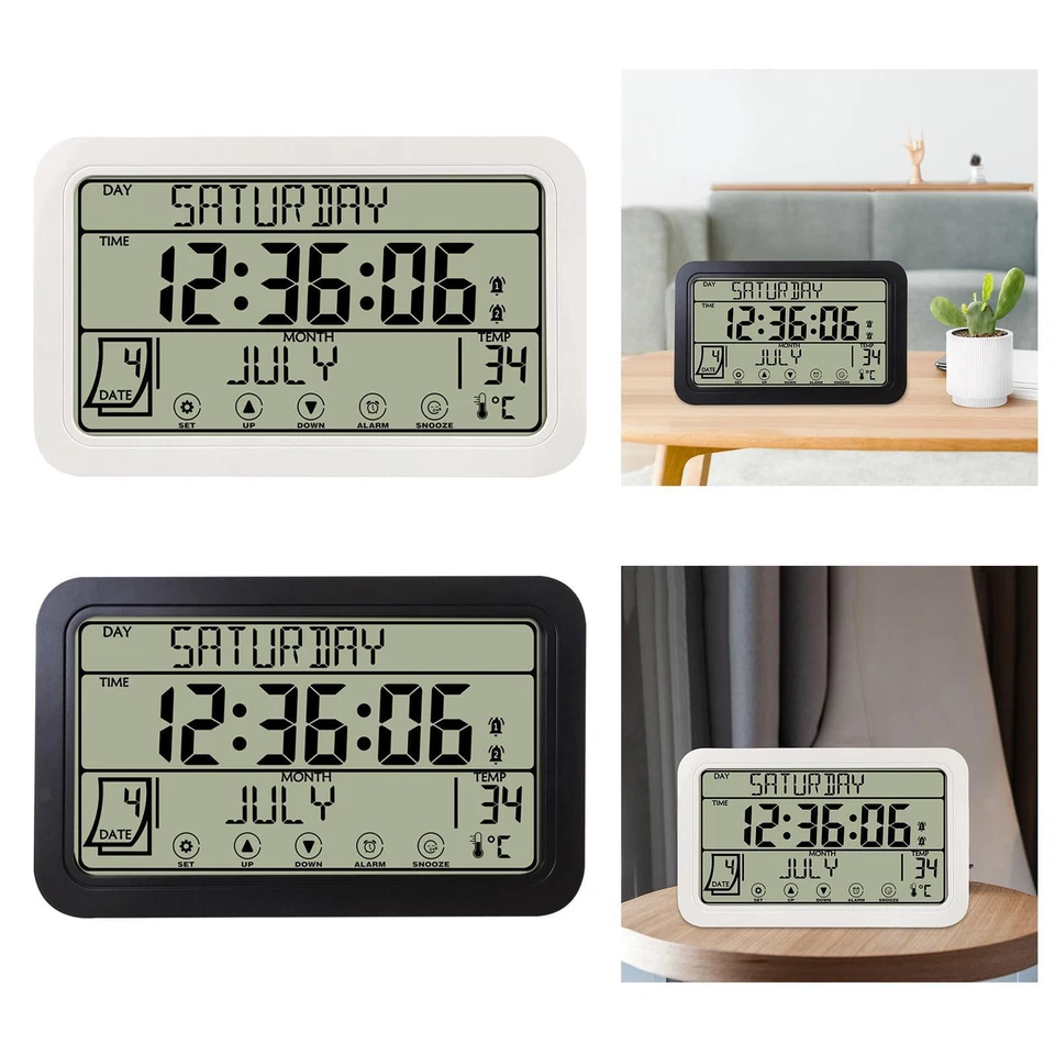 Electronic Wall Clock Calendar Wall Mounted Clocks for Home Office Bedside - Image 1 of 1