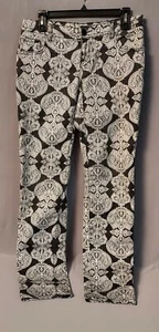 inc - ladies cotton poly spandex black & white skinny leg pants - size 4 - Picture 1 of 7