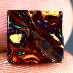 3.87 ct  Fancy Cabochon (10 x 9 mm) Multi Color Australian Koroit Boulder Opal - Picture 1 of 1