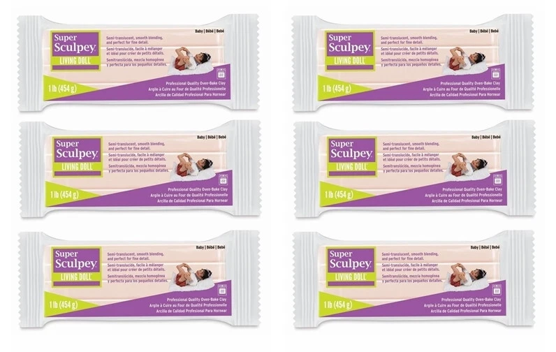 M02093x6 MOREZMORE США только 6 фунтов живая кукла BABY полимерная глина Super Sculpey - Изображение 1 из 1