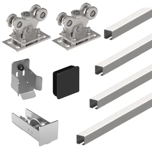 Stahl Tor-Bauteile Schiebetore Scheunentor Garagen 70x70 Hallentor Rolltor 300kg - Bild 1 von 28