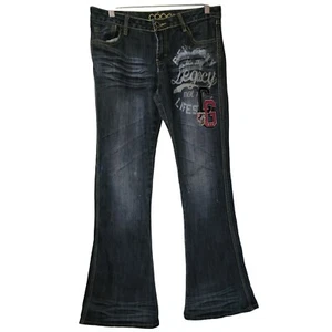 Coogi Flare Leg Jeans Embellished Denim Dark Wash Bootcut Jeans Size 9/10 - Picture 1 of 9