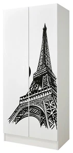 Zweitüriger Kleiderschrank - Roma - Möbel für Kinder, UV-Druck: Eiffelturm - Bild 1 von 10