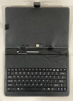 Funda Folio Tablet Soporte Con Teclado 11"x7" Color Negro Excelente Estado... Foto 1 de 4