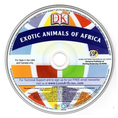DK: Exotic Animals of Africa (Ages 8-11) (PC-CD, 2007 Ed.) - NEW CD in SLEEVE - Image 1 of 3