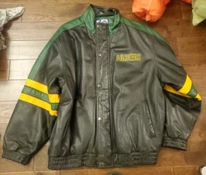 SWEET VINTAGE STARTER GREEN BAY PACKERS LEATHER JACKET MEN'S SIZE XL - Picture 1 of 7