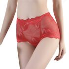 Women Rise Seamless Panies Underwear Translucent Floral Lace Briefs Thong