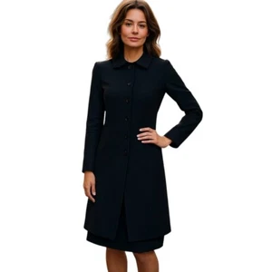 DOLCE & GABBANA klassischer einreihiger Mantel mit Kragen schwarz Schurwolle 0 2 36 - Bild 1 von 14