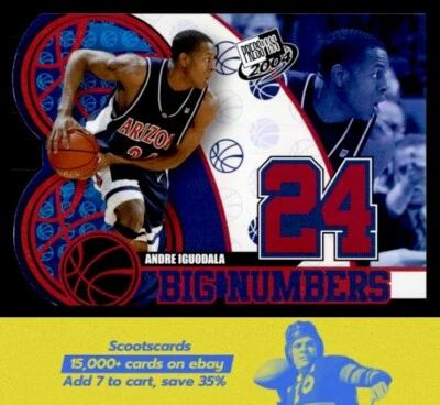 2004 Press Pass Andre Iguodala  Big Numbers  #BN23 Arizona Wildcats - Image 1 of 2