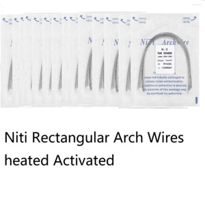 Alambres de arco rectangulares Niti activados con calefacción ortodoncia dental cable inferior superior - Imagen 1 de 24