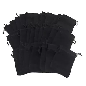 50 100 Black 3"x 4” 4"x6" 5x7" Jewelry Pouches Velvet Gift Bags Wedding Favors - Picture 1 of 13