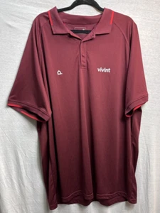 Vivint Polo Shirt 5XL Burgundy Short Sleeve Embroidered Logo Work Uniform - Picture 1 of 12