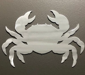 Arte de pared de metal de aluminio Crab Ocean Skilwerx náutico marino decoración de casa de playa - Imagen 1 de 5