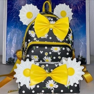 Disney Loungefly daisy sunflower spring flowers Minnie Mouse backpack wallet SET - Bild 1 von 12