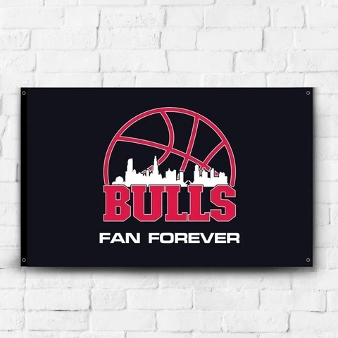 Chicago Bulls 3x5 ft Flag NBA Basketball Champions Gift Banner Wall Decor Cover