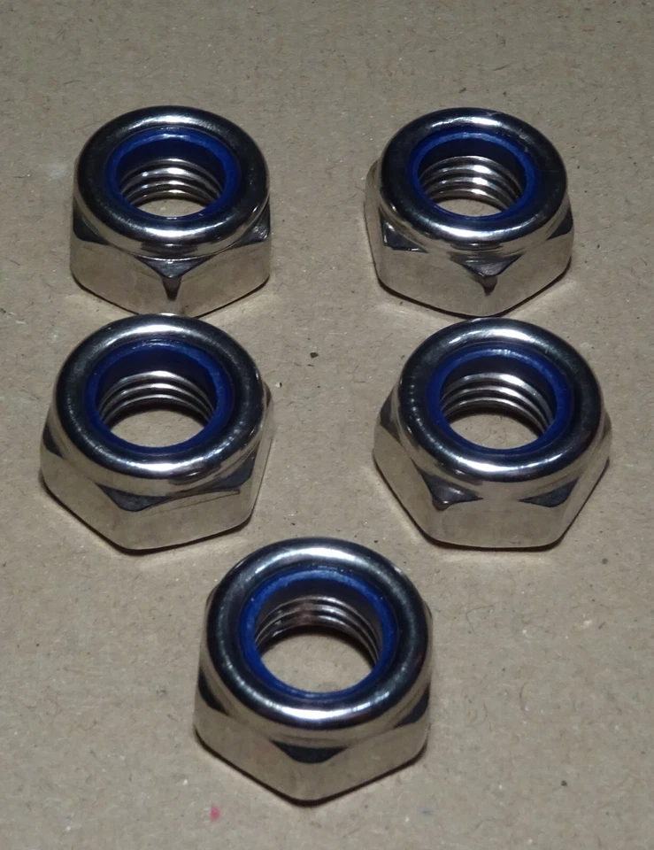 Edelstahl-Mutter, Hex-Einsatz-Selbstsichernde Nuts M12 Thread 5 Piece - Bild 1 von 1