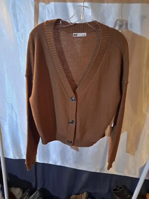 Cárdigan delantero con botones recortados Juniors' SO, marrón, grande Foto 1 de 4