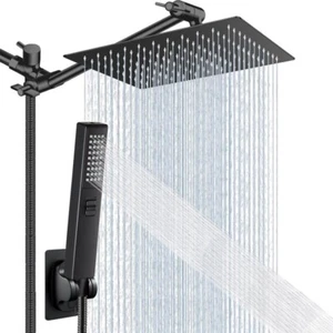 10 Inch High Pressure Rain Shower Head, 1 Set Adjustable Powerful Shower Spray - Picture 1 of 8