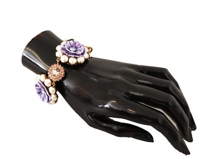 DOLCE & GABBANA Bracelet FIORI BLOOMING Floral Baroque Crystals Brass 1060usd - Image 1 of 4