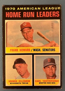 1971 Topps #65 1970 AL HR Leaders Howard/Killebrew/Yastrzemski EX Jss - Imagen 1 de 2