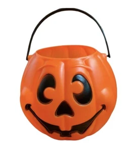 Cubo de caramelos molde soplado truco o trato calabaza de Halloween de colección 1997 Grand Venture - Imagen 1 de 6