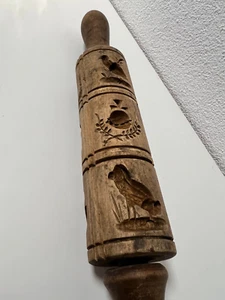 Teigroller Nudelroller mit Muster Antik ca. 100 Jahre alt - Bild 1 von 5