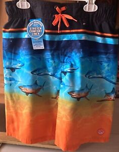 NWT ZeroXposur Shark Swim Shorts  w/ UV Protection Boys S -8, L-14-16, XL 18-20