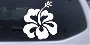 Hibiscus Flower Decal Car Truck Window Laptop Decal Sticker White 4X3.5 - Imagen 1 de 1