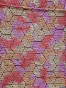 VTG Fabric 42" X 40" Cotton Geometric Print Colorful Sewing Quilting - Picture 1 of 8