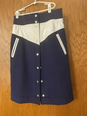 NIKE SACAI wool navy white skirt midi lace runway, S - Image 1 of 4