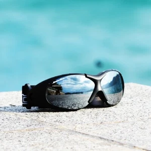 Spark Brille schwarzes Gestell/rauchfarbene Gläser inkl. Etui PWC Jetski Racer - Bild 1 von 3