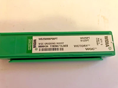 Insertos ranurados Widia nuevos. WG250106P08PT WU25PT.  1 caja de 5 piezas. / 7 disponibles Foto 1 de 2