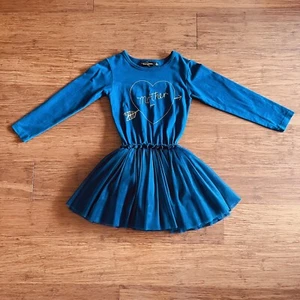 Rock Your Kid RYK Mother Love Heart Navy Tutu Dress Size 5 GUC - Picture 1 of 4