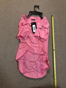 New NWT Fabdog Pink Embroidered Shirt Size M/L - Picture 1 of 4