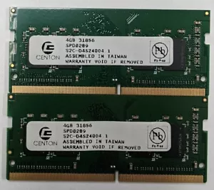 Centon 8GB (2x4GB) 260-Pin DDR 2400 (PC4-19200) SODIMM Ram S2C-D4S24004 - Picture 1 of 1