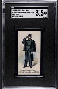 1880s N224 Kinney Bros General Officer In Great Coat U.S.A 1886 Military SGC 3.5 - Bild 1 von 3