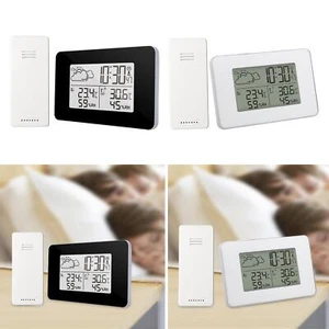 Wireless Weather Station Alarm Clock Snooze Weather Forecast Hygrometer - Picture 1 of 11