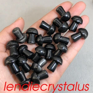20pcs Natural Obsidian Mushroom Quartz Crystal Mineral 1" Gem Reiki Healing - Picture 1 of 10