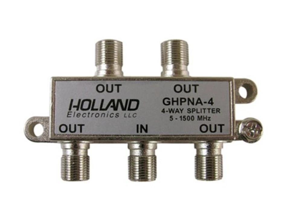 (25) Holland GHPNA-4 - 4-Way Splitter, 2 - 1500 MHz, IPTV, HPNA, CATV Cable TV - Image 1 of 1