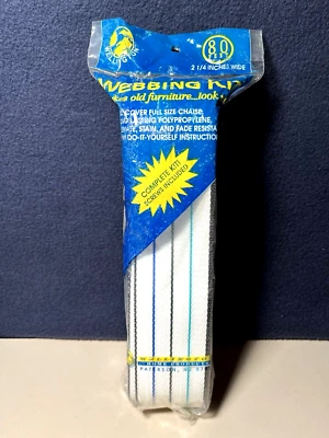 Kit de correas para silla de césped Wellington vintage 80 pies blanco con azul agua y negro Foto 1 de 3