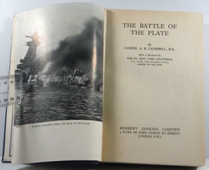 The Battle of the Plate hardcover by Comdr A B Campbell R D War true story 1940 - Bild 1 von 14