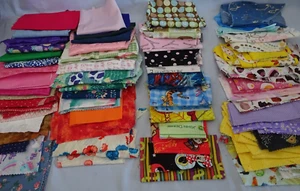 LOT of 3lbs 5oz Quilt Craft Scrap Fabric Mostly Cotton Novelty KIDS Prints - Picture 1 of 5