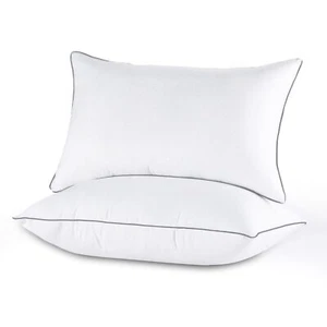 Queen Size Pillows Set of 2, Hotel Collection Bed Pillows Down Alternative 20x30 - Picture 1 of 8