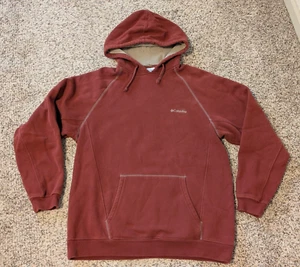 mens Columbia heavyweight pullover Hoodie sz L Brown Rust or burnt sweatshirt - Picture 1 of 13