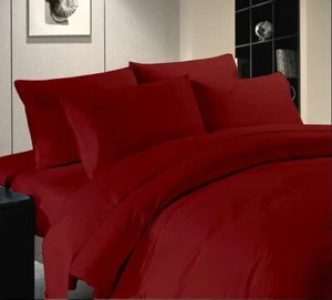 300 TC 100% Cotton AU Size Red Solid Royal Collection SheetSet/DuvetSet/Fitted - Picture 1 of 1