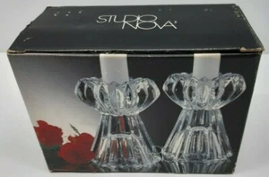 Studio Nova Clear Glass Candleholder (pair) Sparta QQ230/339 - Picture 1 of 5