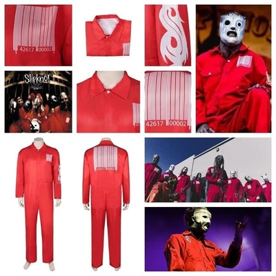 Slipknot Joey Jordison Cosplay Red uniforms Jumpsuit Halloween party suit/