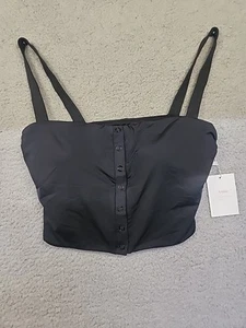 Costume da bagno Andie Swim Snap Top costume da bagno top L nero finto scatto nuovo - Foto 1 di 9