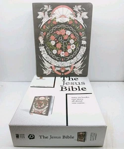 The Jesus Bible (Gray Floral) Leathersoft Zondervan Bibles (New) - Picture 1 of 6