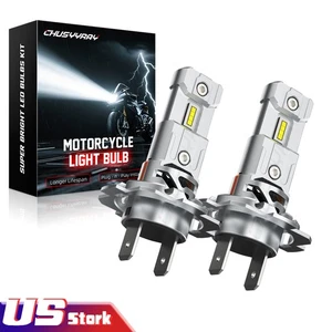 For Kawasaki ZX636 Ninja ZX-6R 2005-2006 2009-2015 ZX6R LED Headlight 2x H7 Bulb - Picture 1 of 10